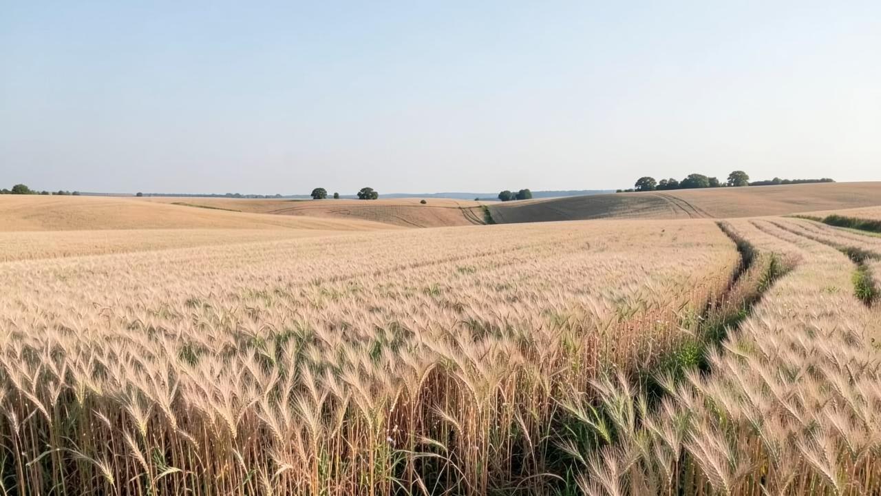 Champs de céréales dans la Vienne, illustration des terres agricoles acquises par la SC Terres Invest